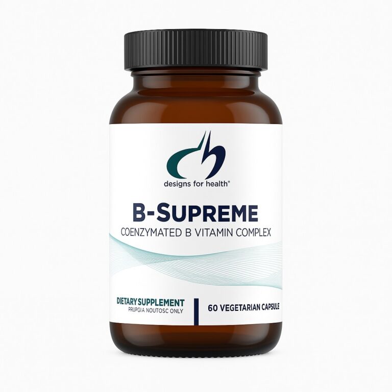 B-Supreme coenzymated B vitamin complex bottle from Designs for Health