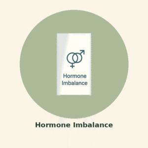 Overlapping gender symbols icon labeled "Hormone Imbalance" for hormone lab testing