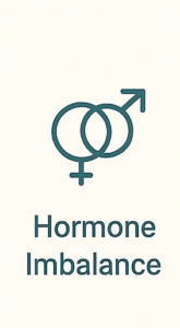 Outlined hormone symbol representing at-home saliva testing for cortisol, estrogen, progesterone, and testosterone