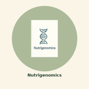 DNA helix icon labeled "Nutrigenomics" for genetic nutrition and wellness testing